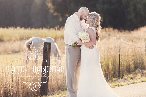 Nisqually Springs Farm Country Wedding photo of bride and groom