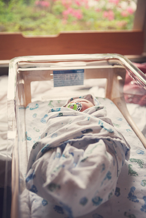 Newborn Baby Cayson in hospital 