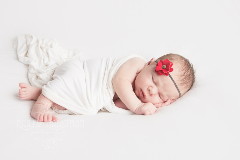 Newborn Sienna Photo of baby wrapped and alseep