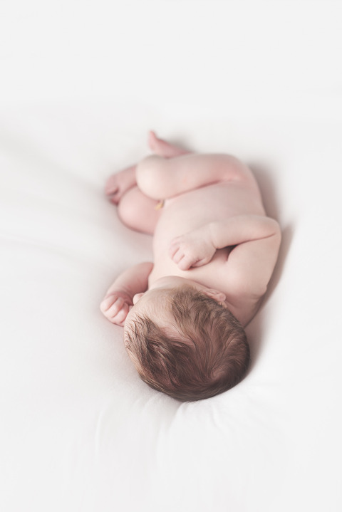 newborn sleeping close up on baby's head - ellensburg newborn photographer