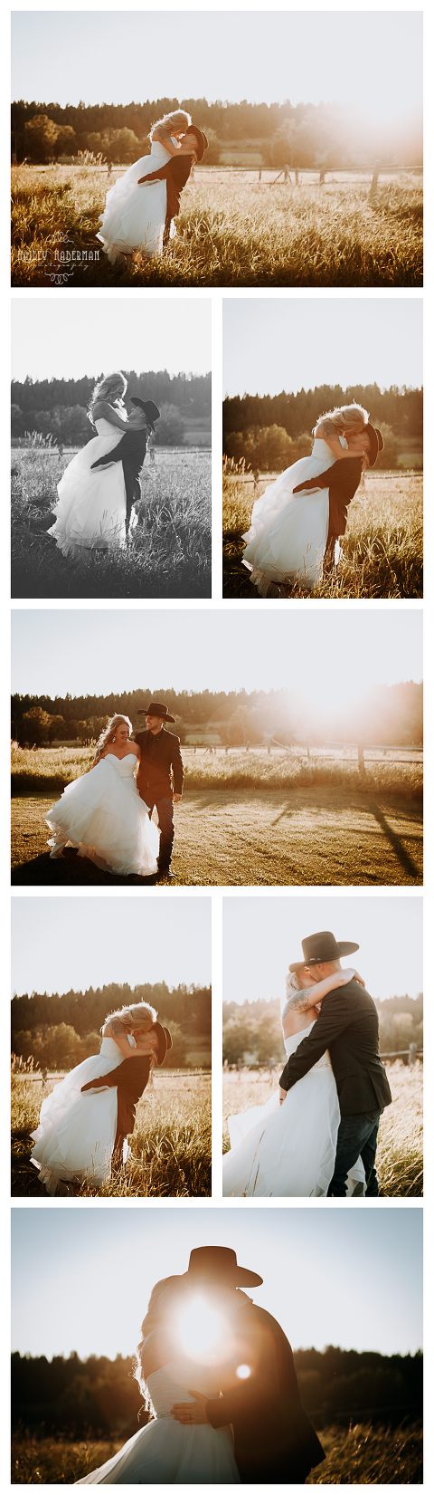 Sunset photos,Ryan and Amber married at The Cattle barn in Cle Elum, WA, photographed by Hailey Haberman Ellensburg Wedding Photographer